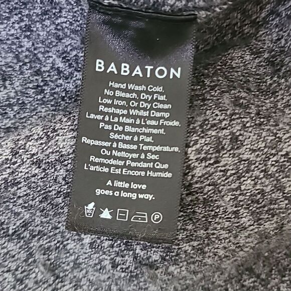 Aritzia Babaton Erin Sweater Charcoal Gray Minimalist Medium Wool Linen Pullover - Picture 6 of 8
